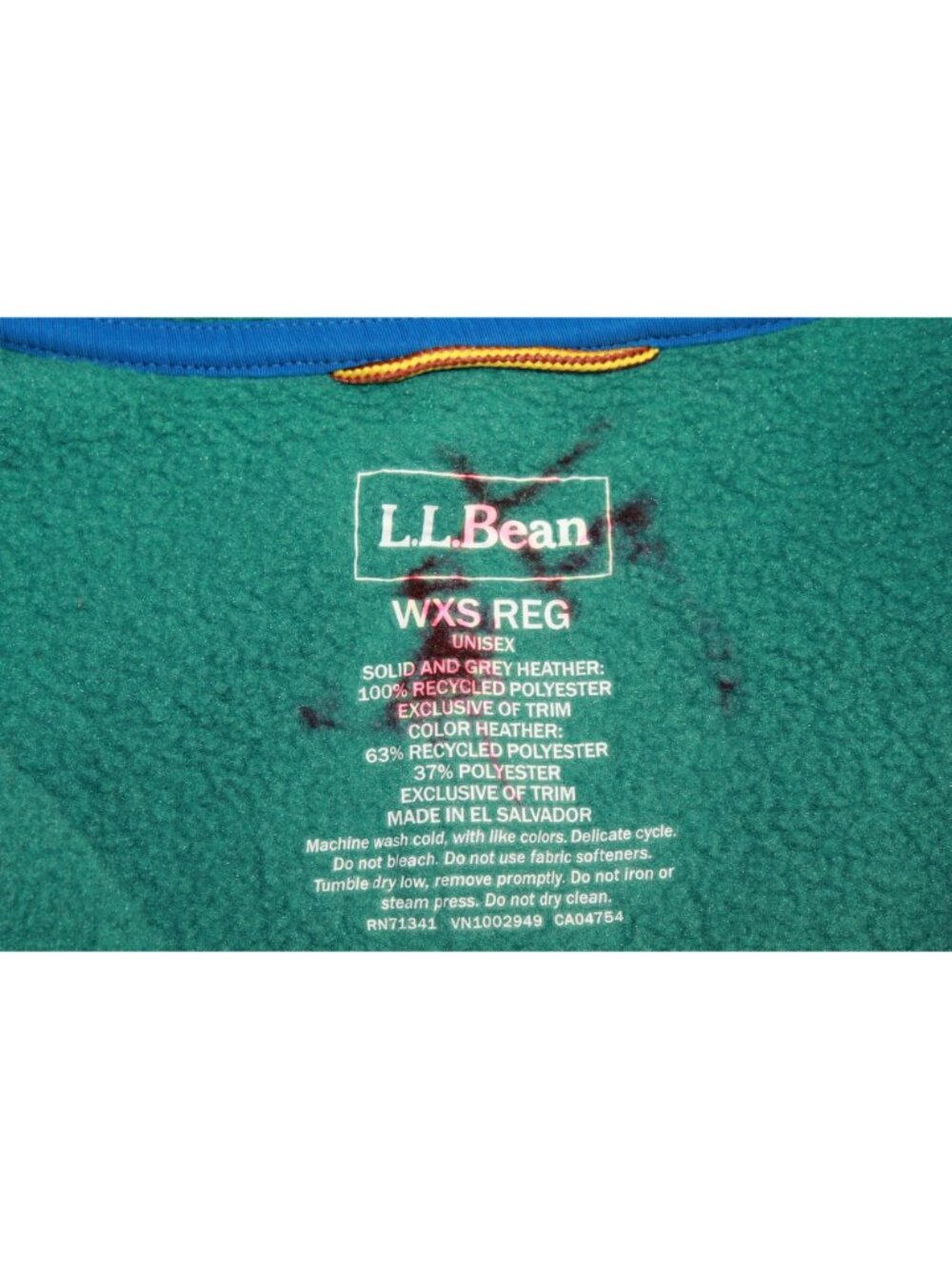 LL Bean Classic Snap Fleece Pullover Sweater Outdoor Athletic Green XS - Picture 8 of 11